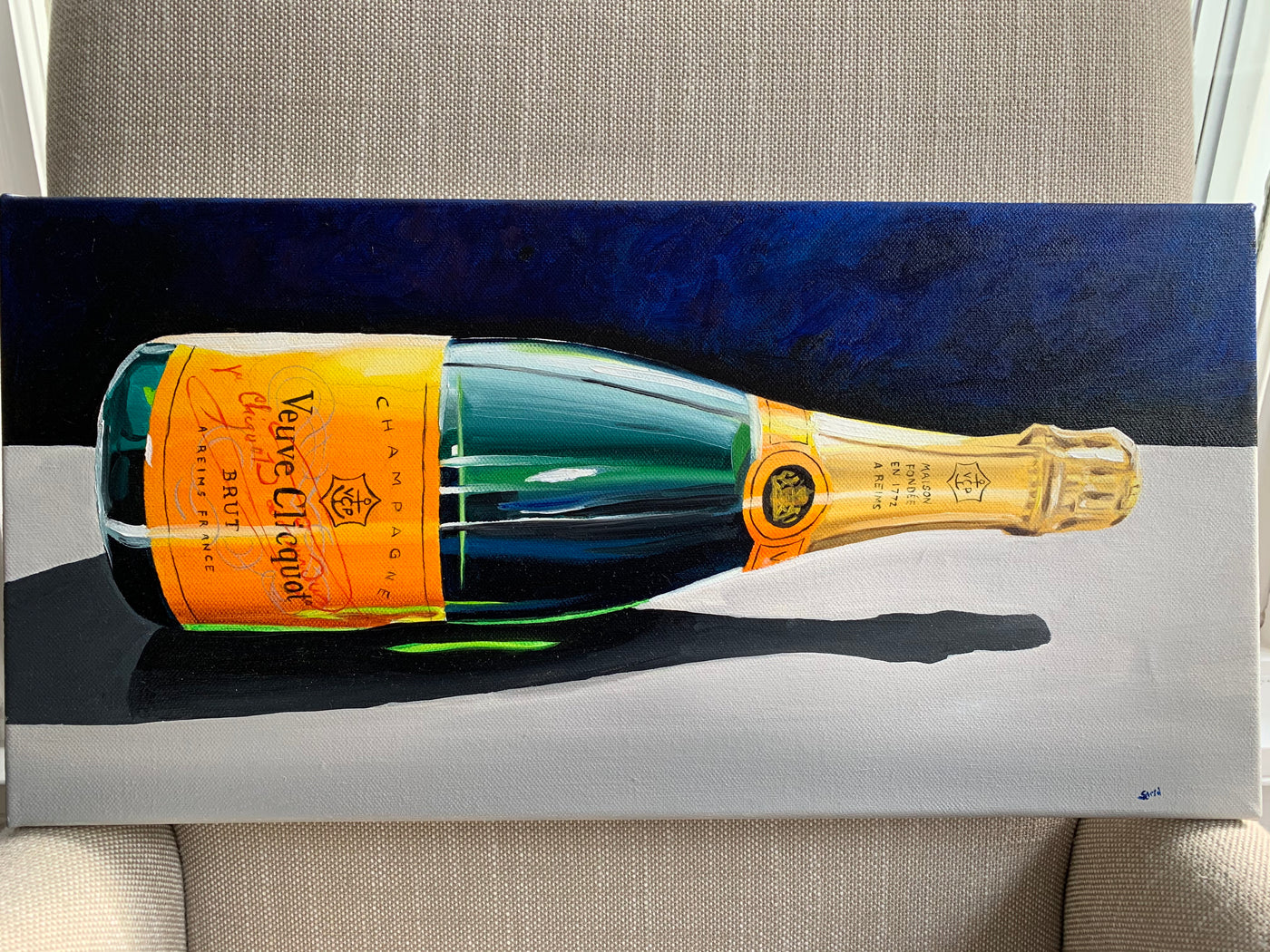 veuve clicquot bottle veuveclicquot popart Oil Painting by Peterstridart peter strid stridart