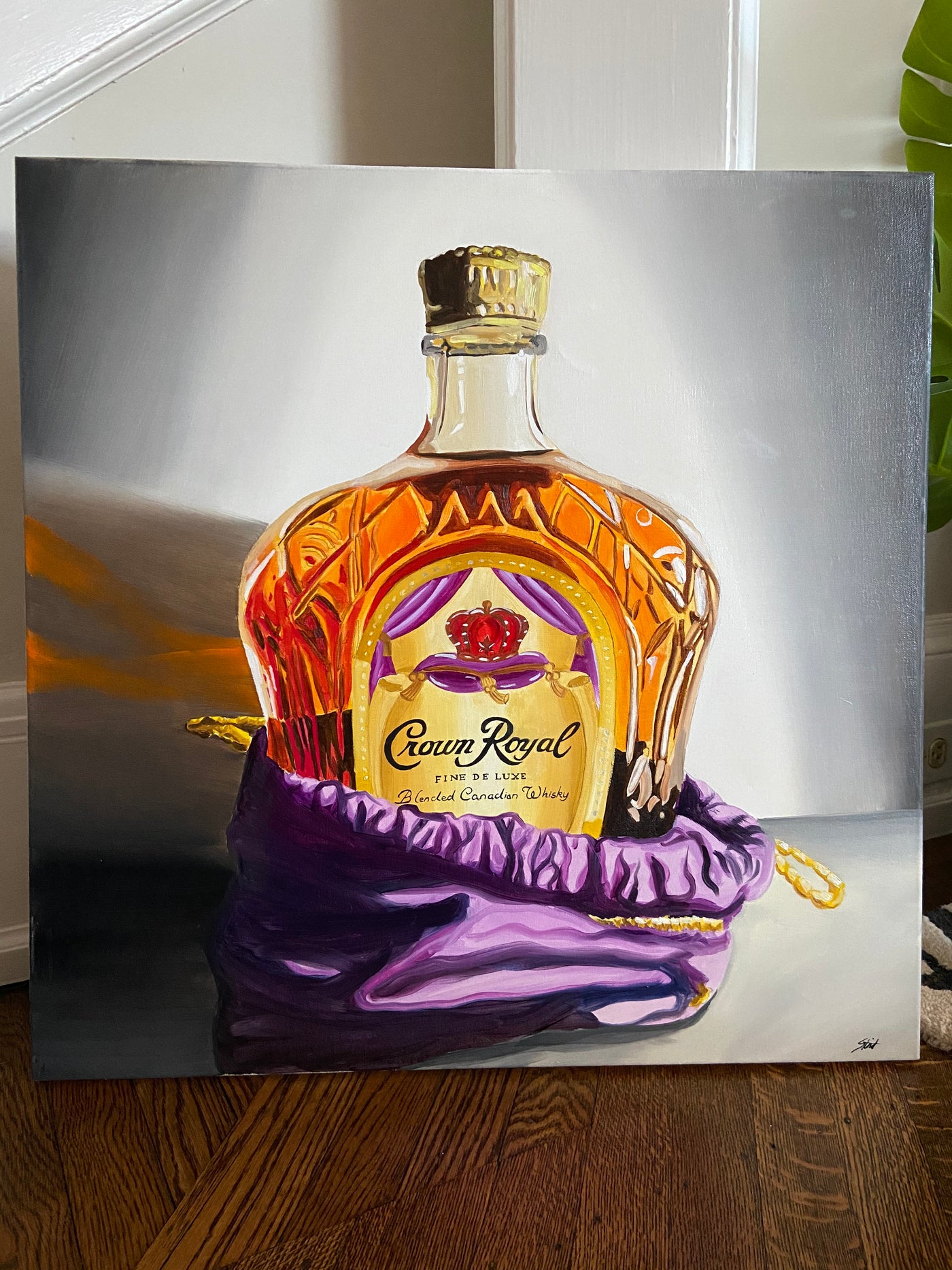 bottle of crown royal Oil Painting by Peterstridart peter strid stridart