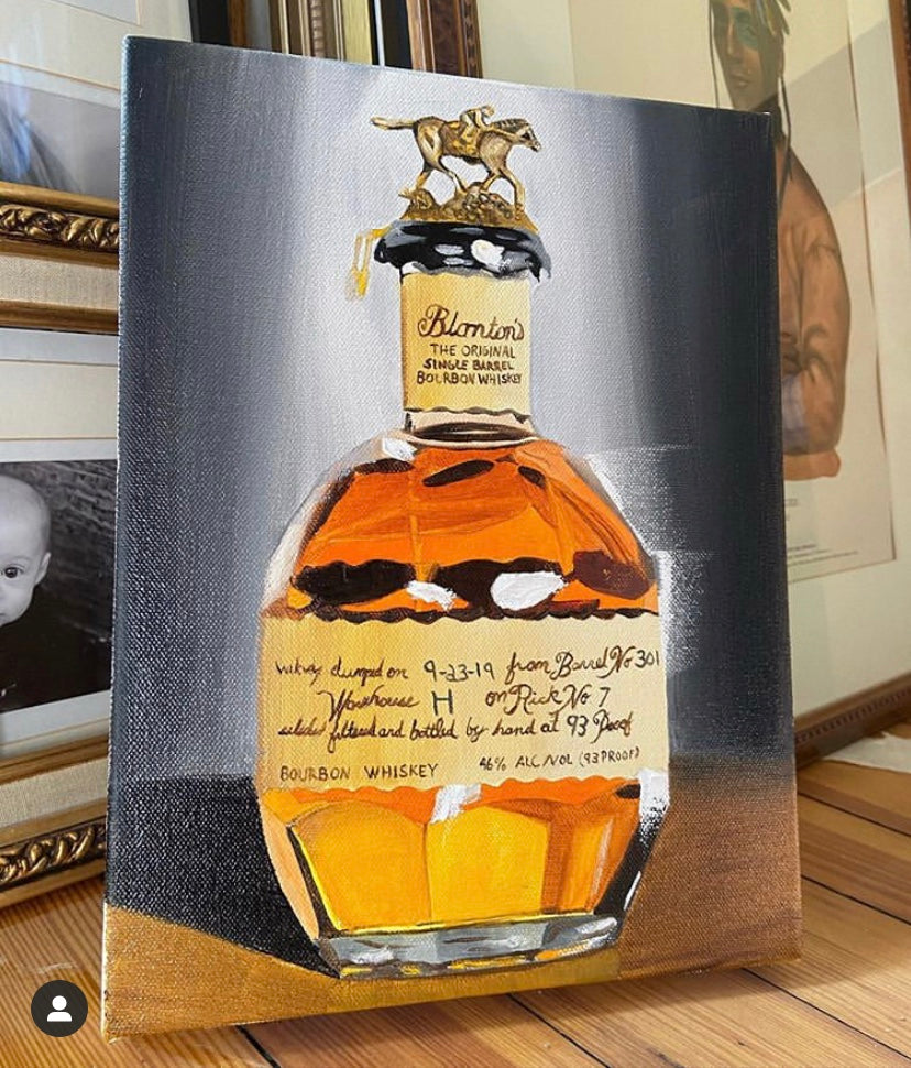 Blantons Bottle Oil Painting by Peterstridart peter strid stridart