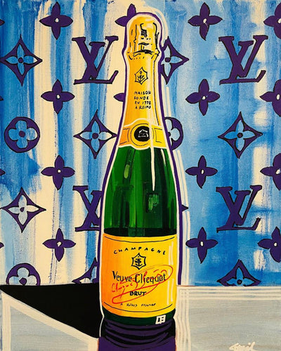 veuve clicquot bottle louis viutton Oil Painting by Peterstridart peter strid stridart