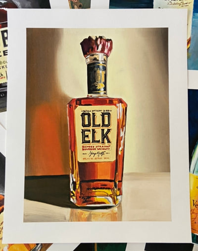 old elk whiskey bourbon bottle Oil Painting by Peterstridart peter strid stridart
