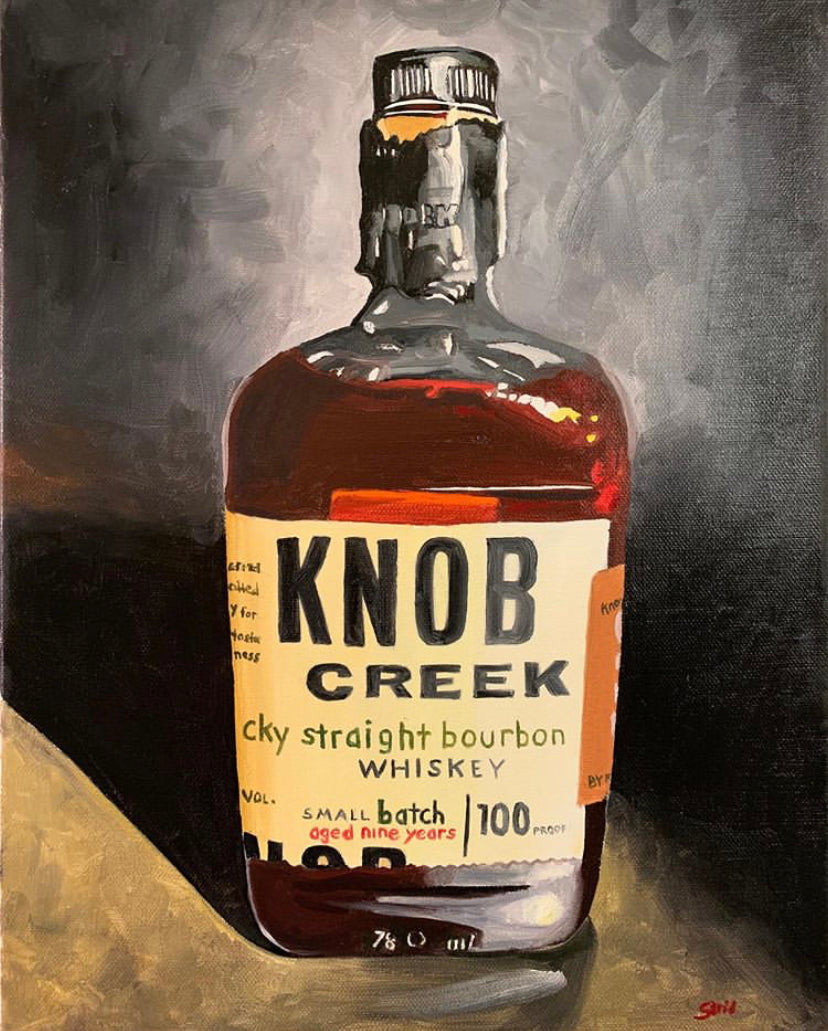knob creek bottle Oil Painting by Peterstridart peter strid stridart