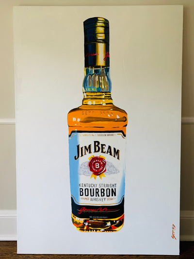 Jim Beam Bottle Oil Painting by Peterstridart peter strid stridart