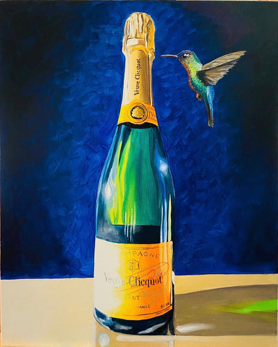 veuve clicquot champagne bottle Oil Painting by Peterstridart peter strid stridart